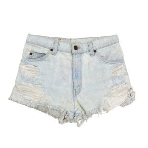 Vintage Levi’s 550 Distressed Destroyed Denim Shorts USA Made Light Wash Size 29